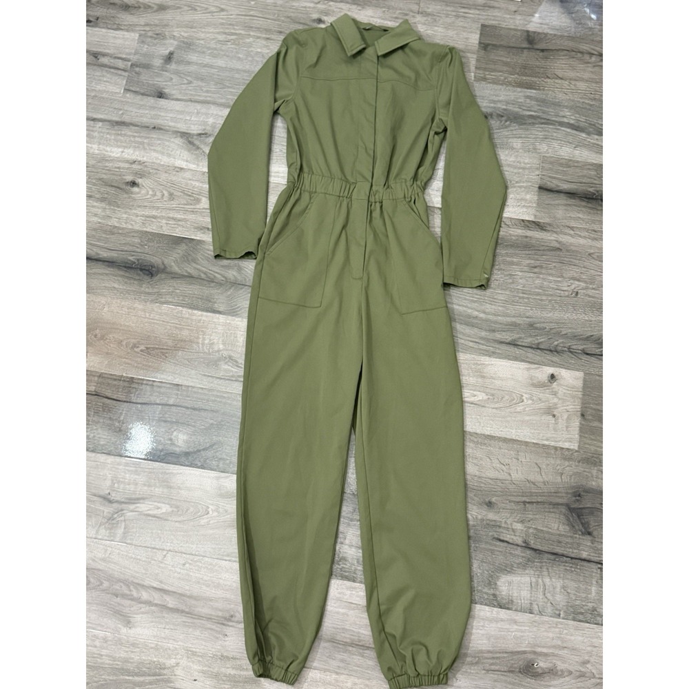 Shein Olive Green Jumpsuit Long Sleeve Casual‎ Utility Romper XS parachute